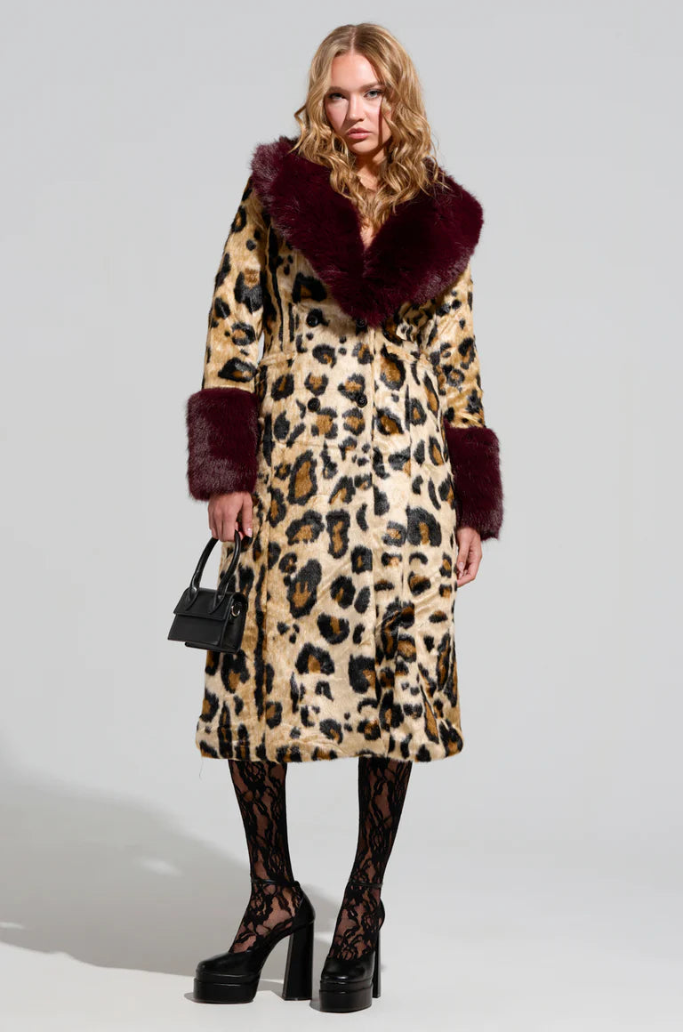 Leopard Faux Fur Trench $69.00