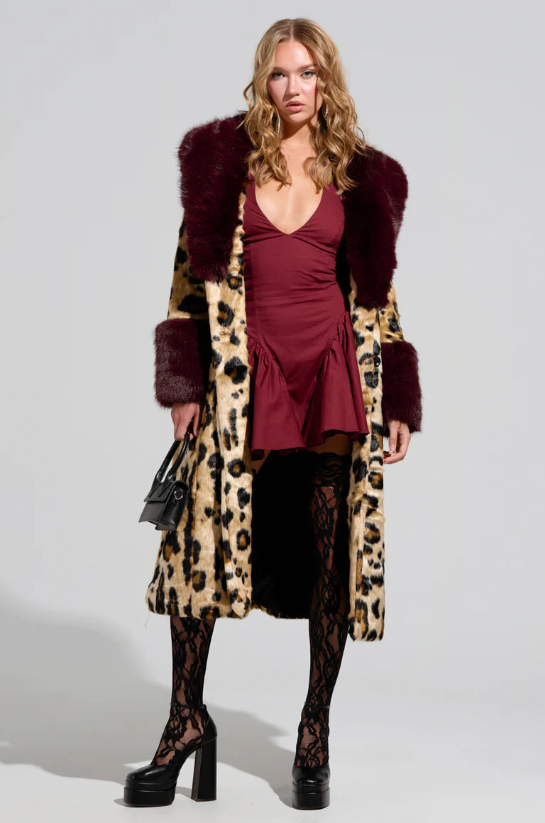Leopard Faux Fur Trench $69.00