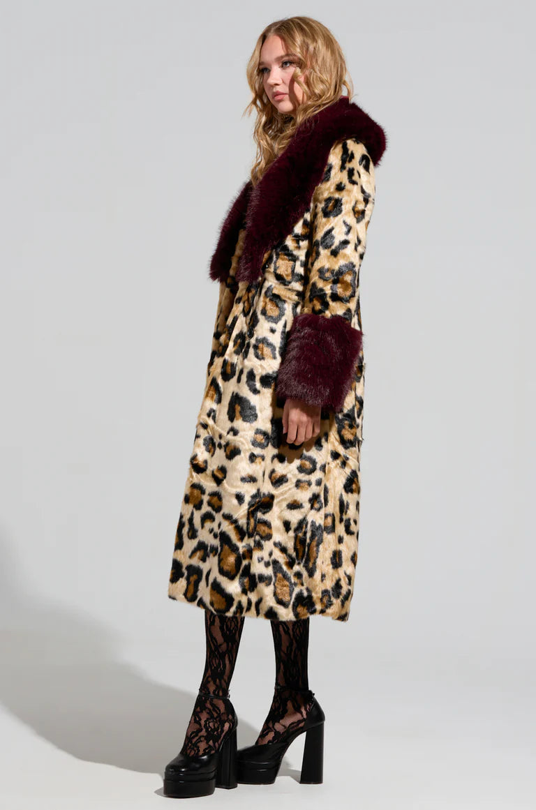 Leopard Faux Fur Trench $69.00
