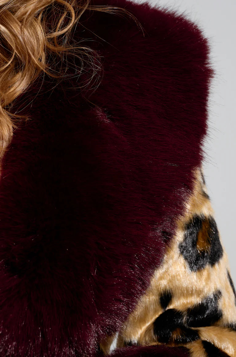 Leopard Faux Fur Trench $69.00