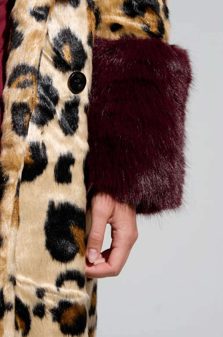 Leopard Faux Fur Trench $69.00
