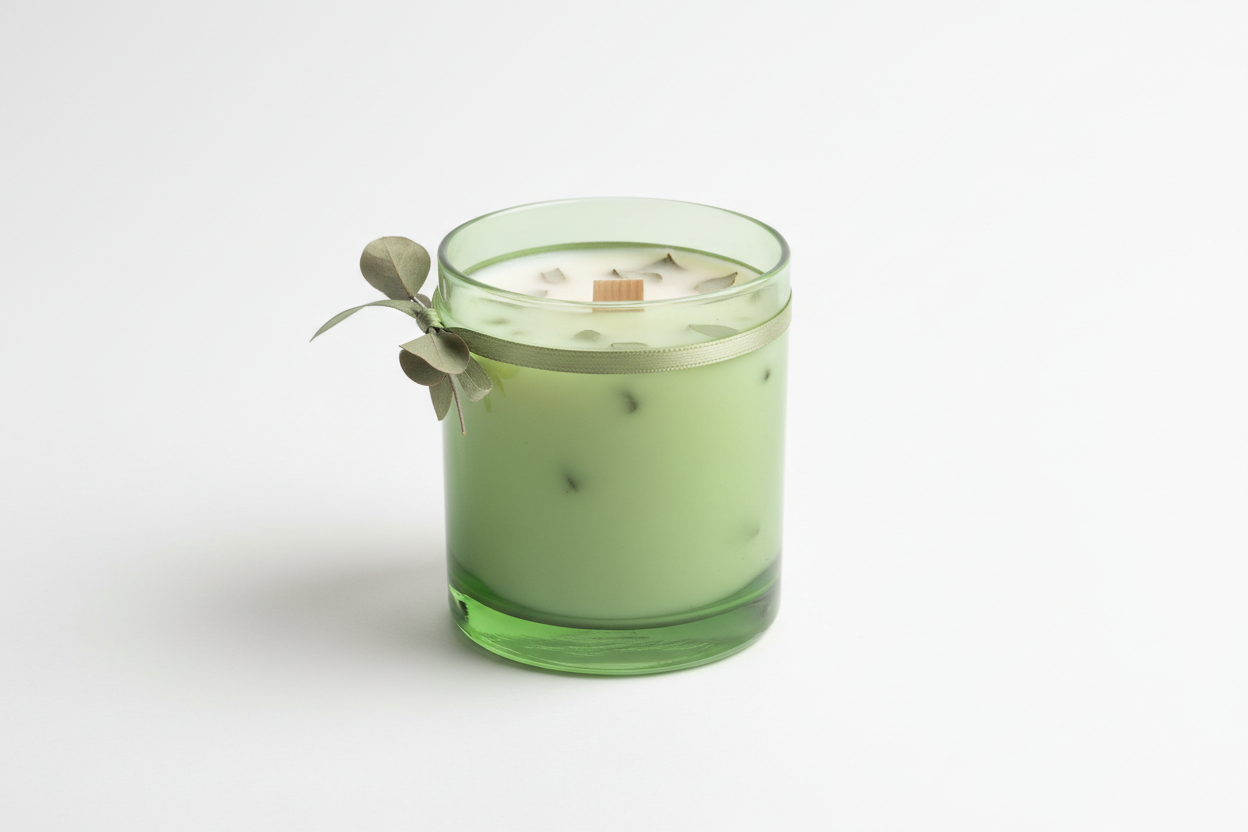 eucalyptus UNLABLED GREEN CANDLE JAR