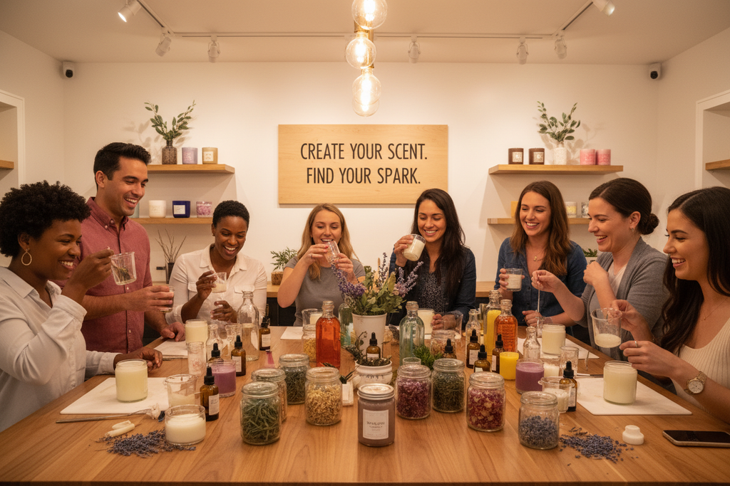 fragrance blending fun candle bar interactive friends family